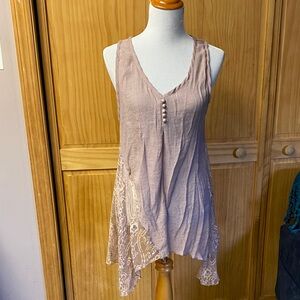 Pretty Angel Lacy Tunic Linen Blend